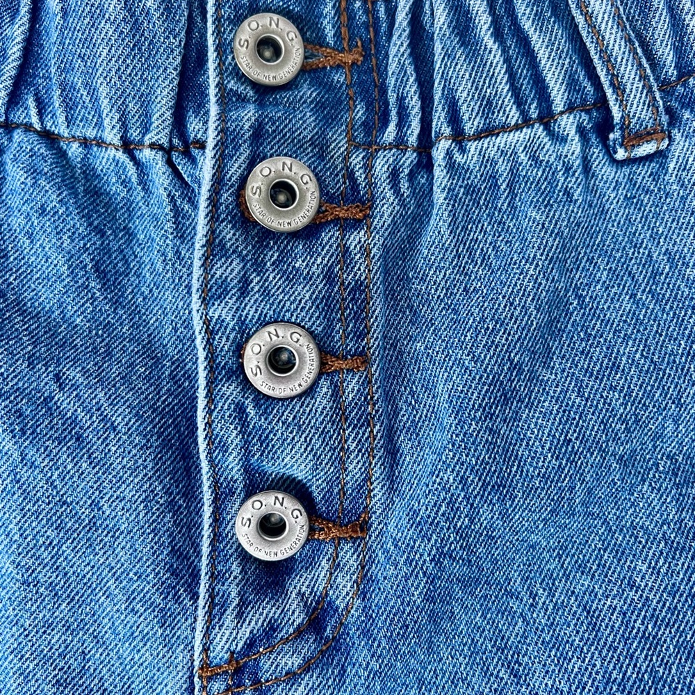S.O.N.G paper bag super high rise denim shorts size XL %100 cotton - Picture 3 of 4
